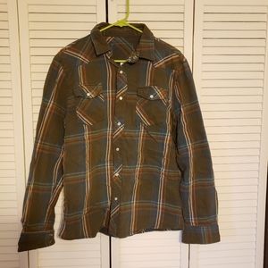 Mens flannel shirt with snaps